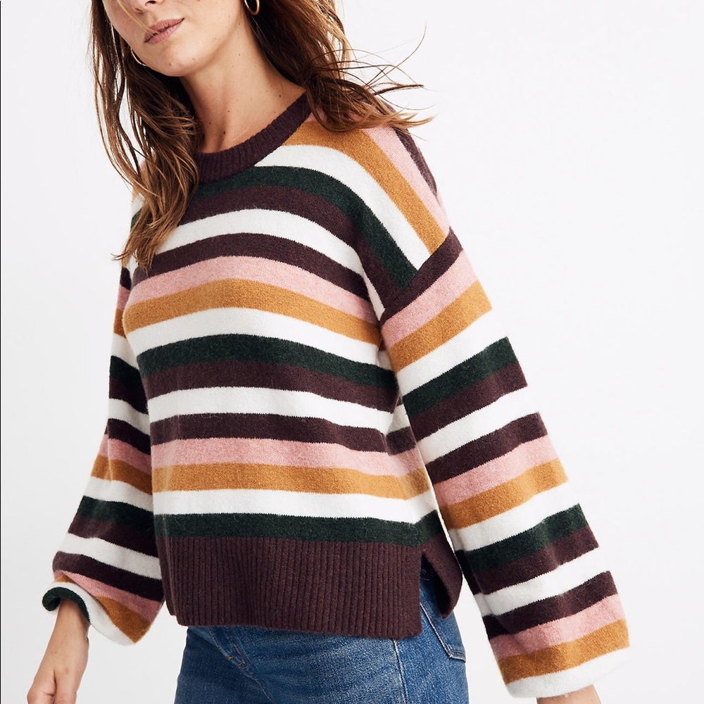 NWOT! Madewell Payton striped crew neck sweater